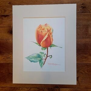 Original Watercolor Painting of 'Amber Rose'. Size 16" x 20". Gift